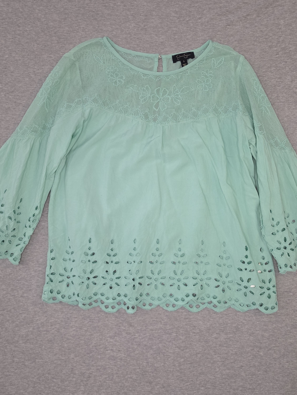 Jessica Simpson Mint Eyelet Embroidered Tunic Perfect For Summer Or Fall Size Sm - Picture 6 of 9